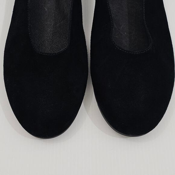 NEW Eileen Fisher Una 2 Flat Womens 10 Black Suede Slip On Hidden Wedge Comfort - Picture 5 of 13